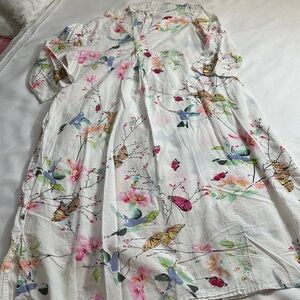 Soft Surroundings floral lounge dress cotton